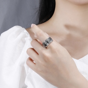 Anillo de plata con diseño de Animal místico para hombre, anillo de dragón grueso, estilo hip hop Punk - Product Image 3