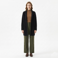 Manteau long pour femmes, design tendance, hiver et automne, col rabattu décontracté, cardigan en cachemire, manteaux pour femmes