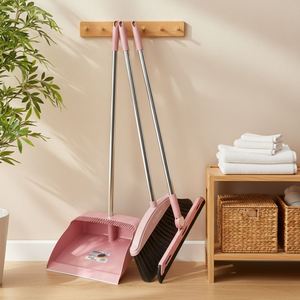 Nuevo juego de escoba marca JIN'AI con mango, escoba de plástico suave y cerdas de nailon, y recogedor largo para uso doméstico - Product Image 3