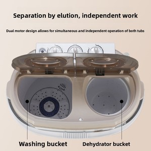 <span class=keywords><strong>Lavadora</strong></span> Portátil de Doble Tina para Mascotas, Semiautomática, con Secadora Centrífuga, Esterilización con Ozono y Recolector de Pelo para Ropa de Perros y Gatos - Product Image 3