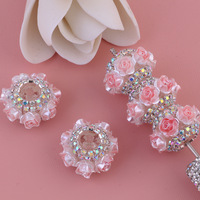 22mm Gemengde Kleur Strass Hars Decoratie Onderdelen, 3D Bloemen Accessoires voor Penmaken
