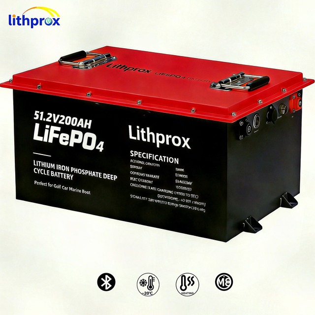 Lithium Deep Cycle Battery 48V 200AH 10KW A Grade LiFePO4 Heated Marine Smart BMS Bluetooth M8 Terminal CE RoHS IP67 OEM ODM
