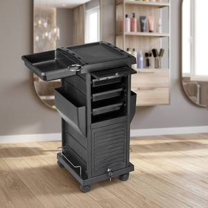 Salon <b>Trolley</b> Hairdressing <b>Tool</b> Cart 4 Wheel Durable Storage Cart for Barber Shop Commercial Use Red Black High-quality Domestic - Product Image 3