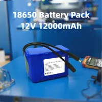 بطارية 18650 طويلة الأمد بقوة 12 فولت وسعة 12000 مللي أمبير - طاقة موثوقة لإضاءة LED وأنظمة الطاقة المحمولة