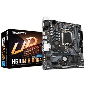 Carte mère GIGABYTE H610M H DDR4 compatible avec les processeurs de 12e génération 12400F LGA1700 M-ATX, condensateurs à semi-conducteurs compacts, efficacité améliorée - Product Image 1