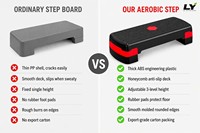 Plataforma de Step Ajustable de 68 cm, Superficie Antideslizante de Panal de Abeja, Apilable, Banco de Ejercicios para Gimnasio en Casa
