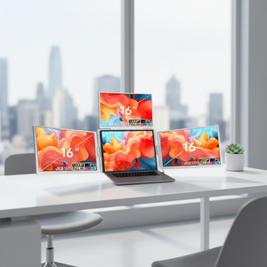 Monitor portátil de 16 pulgadas con 3 pantallas, compatible con dispositivos de 12-18.5 pulgadas con sistema operativo Windows/Mac (M1 M2 M3 M4) - Product Image 1