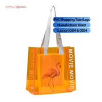 Sac en PVC Colefa tendance style lettre couleur gelée, pochette orange, idéal pour le shopping, cadeau influenceur, emballage personnalisé avec logo