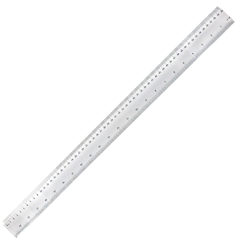 60CM Plastic Transparent Dual Scales Straight