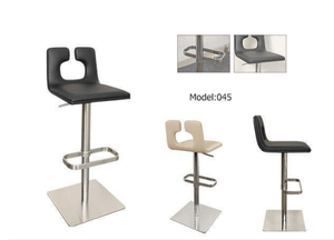 Stylish Design High Quality PU Leather Stainless Steel Swivel <b>Adjustable</b> <b>Square</b> Metal Base Armrest Modern Bar Stool/Chair - Product Image 3
