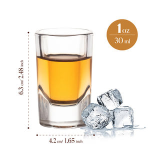 <span class=keywords><strong>Verre</strong></span> à shot premium 1oz à base épaisse, <span class=keywords><strong>verre</strong></span> à whisky <span class=keywords><strong>transparent</strong></span> pour Tequila, Vodka, Spiritueux, <span class=keywords><strong>verre</strong></span> à shot carré pour bar - Product Image 6