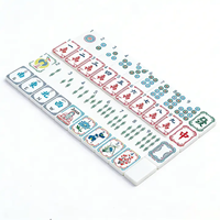 Ubin Mahjong Motif Bunga Teratai, Bambu, Buddha, Joker, Lukisan Tangan Akrilik, Set Amerika, Logo Kustom, Langsung dari Pabrik, Premium