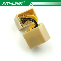 NT-LINK 8P8C 6P6C RJ45 RJ12 3U-50U plaqué or CAT3 UTP cordon téléphonique vocal connecteur de câble droit femelle à femelle coupleur