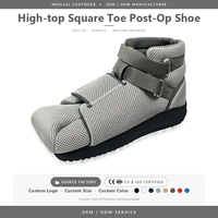 Chaussure post-opératoire à double face en mousse EVA respirante grise, à bout carré, pour la mobilité quotidienne et la rééducation