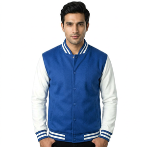 Veste de baseball pour homme en chenille brodée personnalisée, col rabattu, veste oversize pour homme - Product Image 1