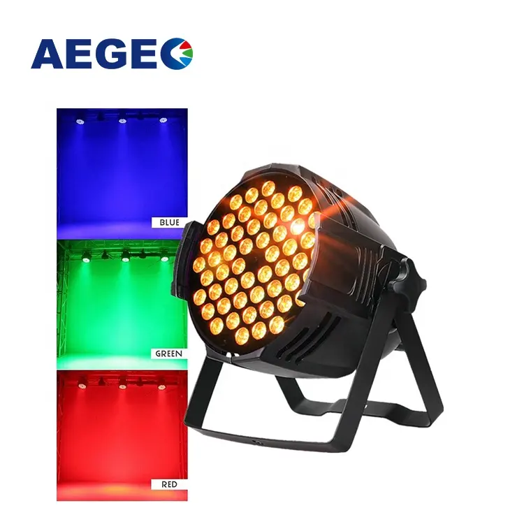 Luces LED RGB 3 en 1 para DJ, 3W, 54 colores completos, Par64, DMX512, 54 luces