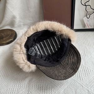 <b>Leopard</b> <b>Print</b> Plush Duckbill <b>Hat</b> With Ear Flaps Keep Warm Windproof Bucket <b>Hat</b> For Women Autumn Winter Outdoor Use - Product Image 3