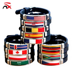 צמידי סיליקון סיטונאיים עם דגלים של ברזיל, ספרד, פורטוגל, אנגליה, אמריקה, קרואטיה ואיטליה - Product Image 1