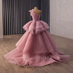 Robe de Soirée de Luxe Rsm251154 avec Fermeture Éclair, Personnalisable, Élégante, en Chiffon avec Appliques Plissées et Froncées, en Cachemire, pour Occasions Spéciales - Product Image 2