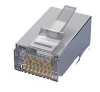 Connecteurs de câble blindés réseau RJ45 FTP 50U plaqué or lModular Plug 8p8C Cat6 FTP Connector