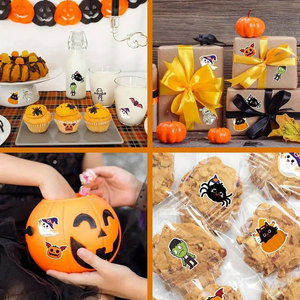 Autocollants décoratifs personnalisés ODM pour Halloween : Graffiti, Citrouilles, Fantômes, Araignées, Chauves-souris Mignons - Product Image 5
