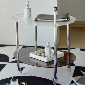 Moderner wolkenförmiger Acryl-Couchtisch mit Rollregal, beweglicher Wohnzimmer-Sofatisch, Beistelltisch und Ecktisch - Product Image 5