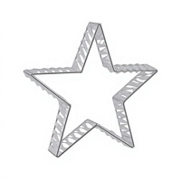 Lampe de table LED étoile à cinq branches argentée, cadre en fer holographique, pour fêtes et événements