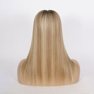 พร้อมส่งท็อปเปอร์ผมแท้แบบยุโรป 100%  ถักมือทั้งชิ้น  ขนาด 5x5  แบบโมโนท็อปเปอร์  พร้อม PU เคลือบ  สีบลอนด์  สำหรับผู้หญิง - Product Image 4