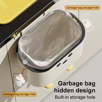 Poubelle murale UFORU gain de place en plastique avec couvercle, capacité 9L, petite poubelle pour cuisine, salle de bain, bureau