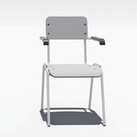 Chaise d'étudiant de contreplaqué de meubles d'école avec l'accoudoir
