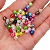 Perles Rondes en ABS de Haute Qualité, Plusieurs Couleurs, Options de 3mm à 12mm, 500g/sac, Perles Brillantes en Plastique avec Trou pour Fabrication de Bijoux