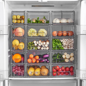Refrigerator <b>Drawer</b> Organizer Transparent <b>Storage</b> <b>Box</b> With Handle Kitchen Food Container Large Capacity Vegetable Fruit - Product Image 2