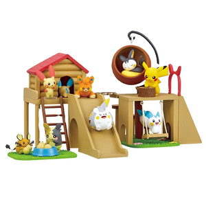 Lot de 6 figurines de personnages d'anime Pikachu, thème forêt, avec toboggan et balançoire, en boîte surprise, idéal comme cadeaux - Product Image 3