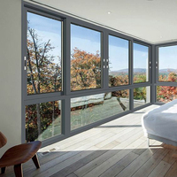 Ventanas Corredizas Modernas de Doble Acristalamiento Resistentes a Impactos, de Aleación de Aluminio con Aislamiento Térmico para Cocina y Sala de Estar