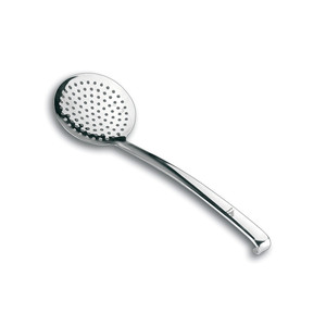 Cucchiaio perforato professionale in acciaio inox per cucinare e scolare - Product Image 1