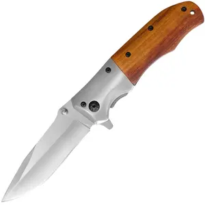 Kalite 3.5 inç Ultra keskin damla noktası bıçak Flipper açık cep klip ahşap saplı kamp bıçağı açık havada