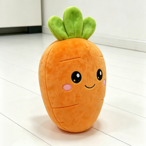 Customized Carrot plush toy, vegetable carrot stuffed <b>pillow</b>, orange carrot <b>soft</b> plushie, cartoon food vegetable cuddle - Product Image 1