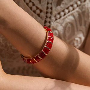 Serie associazione delle ragazze greche braccialetti in lega con smalto colorato bei braccialetti con Design a goccia stile di moda - Product Image 4
