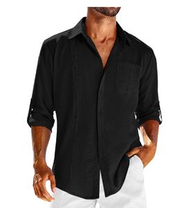 2024 vendita calda <span class=keywords><strong>camicia</strong></span> Casual da <span class=keywords><strong>uomo</strong></span> in cotone in <span class=keywords><strong>pizzo</strong></span> di canapa da polso - Product Image 2