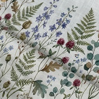 Nouvelle Tendance Tissu Premium de Haute Qualité 100% Lin 210gsm Imprimé Numérique Floral Personnalisé pour la Mode