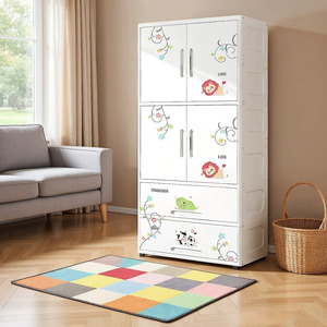 <span class=keywords><strong>Armoire</strong></span> de rangement pour bébé à 4 niveaux, en plastique, grande capacité, durable, pour vêtements, <span class=keywords><strong>armoire</strong></span> à tiroirs - Product Image 3