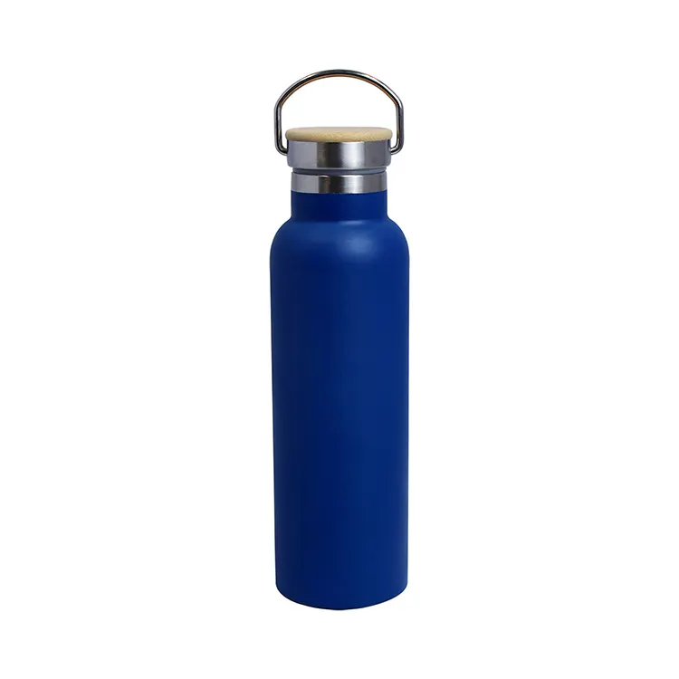 Custom Laser Logo Stainless Steel Fruit Infuser Insulated Flask Vacuum Water Bottle BPA Free With Bamboo Lid
