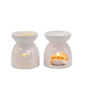 Ceramic Love Night Fragrance Oil Burner Lights Candle Wax Melt Aromatherapy Stove