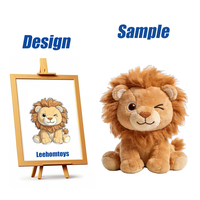 Jouets en peluche lion personnalisés pour garçons/filles pour la promotion d'entreprise - Peluche en flanelle super douce de haute qualité, figurine d'animal en peluche personnalisée