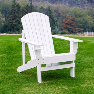 Oversized Patio Adirondack Chair Outdoor Lounger All-Weather Fade Resistant Easy Maintenance Plastic Wood Garden Chair