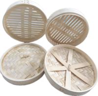 Vente chaude directe d'usine 18cm- 30cm de profondeur Cuiseur vapeur en bambou rond à 2 couches avec couvercle Panier vapeur en bambou
