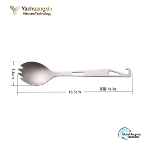 Ensemble de cuillères pliables en acier inoxydable, pour le camping, la randonnée, l'extérieur, ustensiles de cuisine portables légers, 2 pièces - Product Image 3