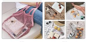 Bán buôn Chất lượng cao có thể gập lại chuỗi bông túi lưới sinh thái thân thiện mua sắm lưới túi Tote - Product Image 4