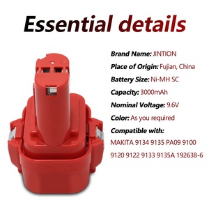 JINTION NIMH SC 3000MAH 9,6 V NiMH batería recargable <span class=keywords><strong>ni</strong></span>-<span class=keywords><strong>mh</strong></span> batería para <span class=keywords><strong>Makita</strong></span> 134 9135 PA09 9100 9120 9122 9133 9135A 192595-8 - Product Image 6