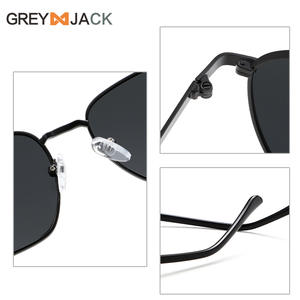 Lunettes de soleil métalliques Greyjack pour hommes, monture noire, verres TAC, protection UV400, pour la conduite, la pêche, le cyclisme, les tenues tendance - Product Image 2
